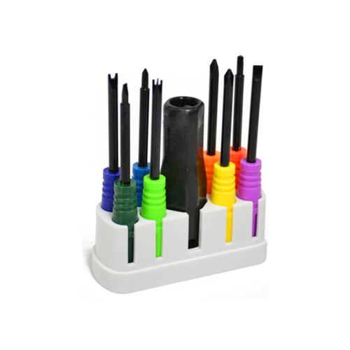 Polychromatic 8 piece rod manual screwdriver