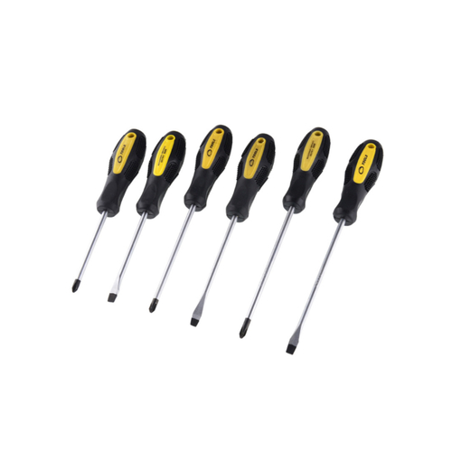 Rubber and plastic handle screwdriver set