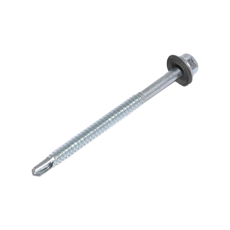 Hex washer head self  drilling screw with EPDM washer zinc plated