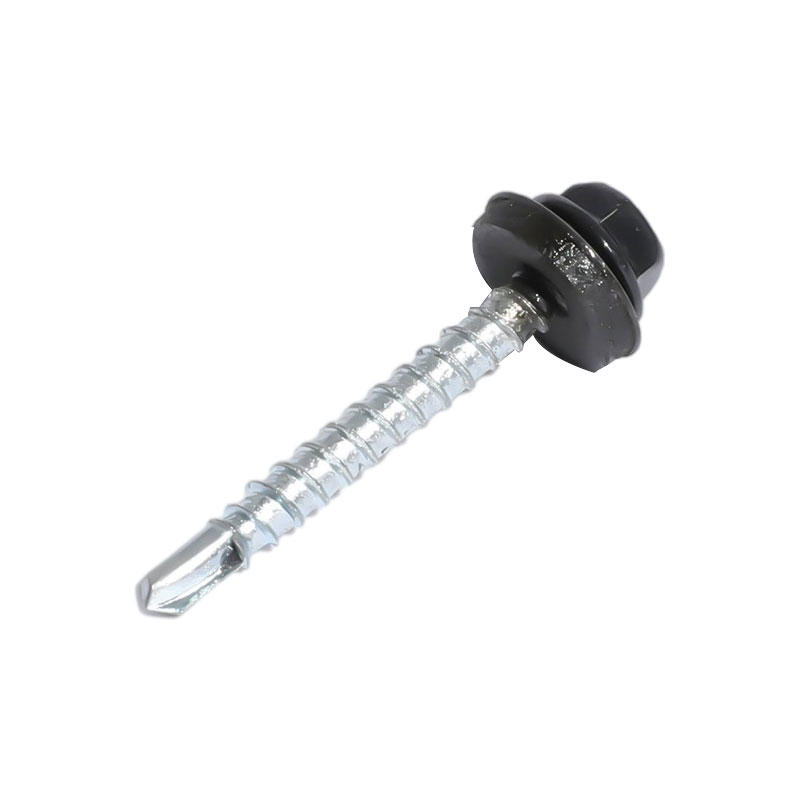 Hex washer head self  drilling screw with EPDM washer zinc plated