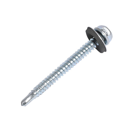 Hex washer head self drilling screw  with epdm washer head painted zinc plated
