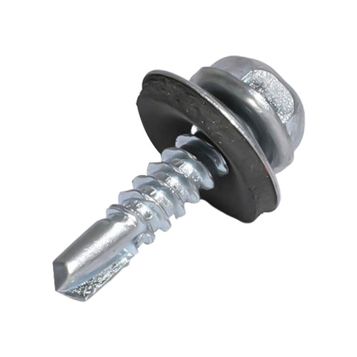 Hex washer head self drilling screw with EPDM washer head painted zinc plated