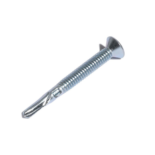 Phillips csk head self drilling screw with wings #5 zinc plated